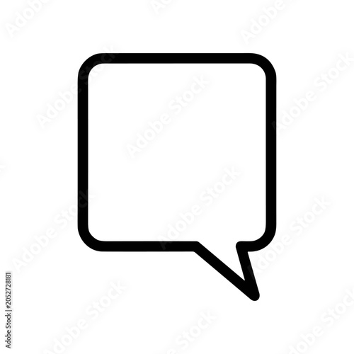 Quadro su tela Black speech bubble icon outline.