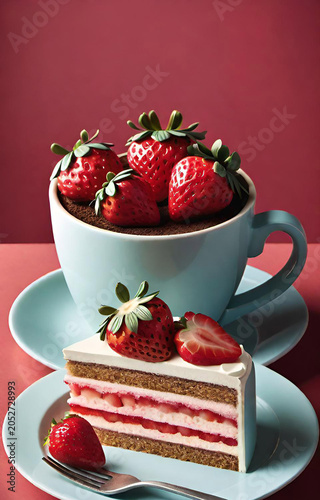 cake with strawberries