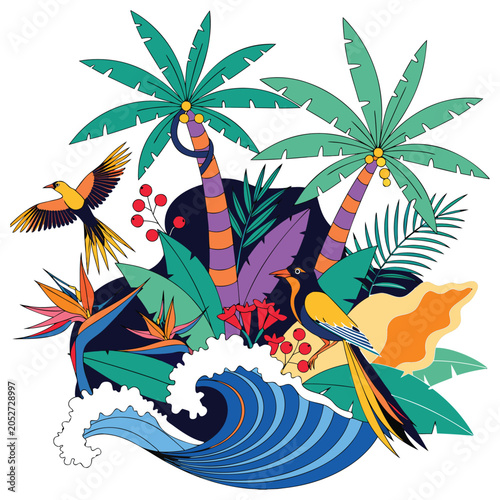 International Day of the Tropics Tropical Nature Vector Illustration