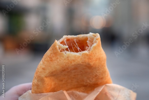 Tableau sur toile Panzerotti savory pastry, local street food in Bitonto, Italy