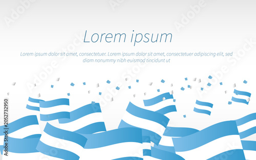 Template fondo blanco con papelitos celestes y blancos mundial argentina muchas banderas