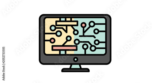 Computer Monitor with Circuit Board Design.