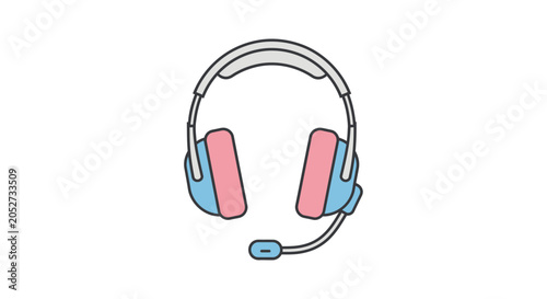 Colorful Headphones with Pink Cushions.