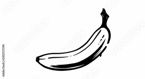 Foto Hand drawn sketch of a single ripe banana fruit.