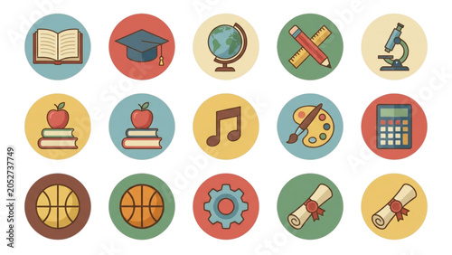 Εκτύπωση καμβά School icon set
