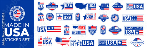 Photos collection of Made in USA Label or seal badges Set bundle