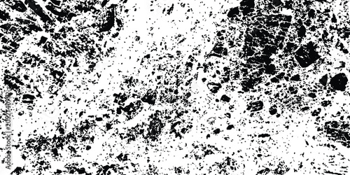 Tableau sur toile Abstract heavy distressed grunge background texture with rough stone debris chunks and gritty black decay vector illustration