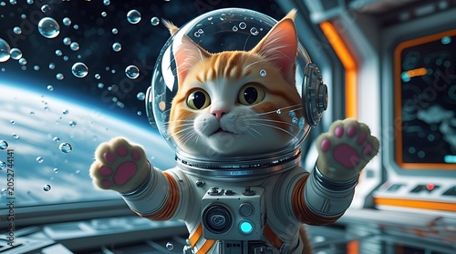 cat in a spaceship