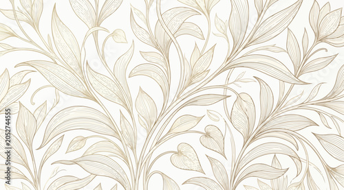 Foto Intricate gold leaf pattern background