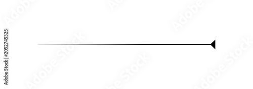 Fotografie Horizontal Gradient Arrow Line with Solid Triangle Pointe on transparent Backgro
