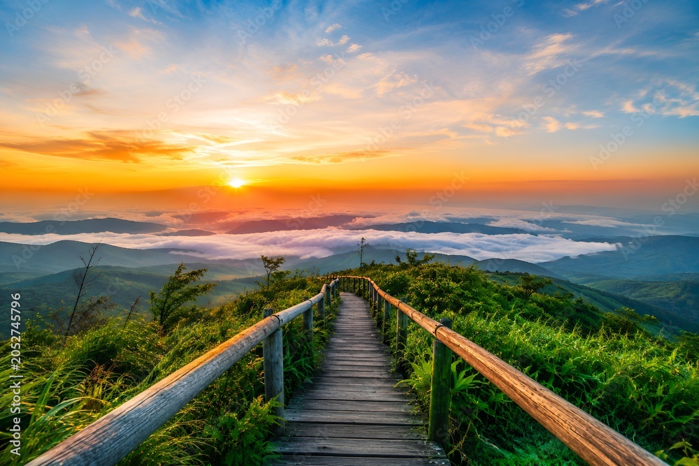 Fototapeta premium sunset in the mountains