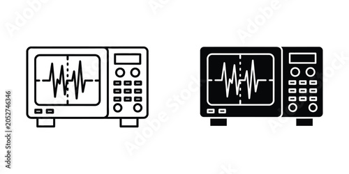 фотографія Medical oscilloscope monitor displays vital signs during patient care with clean