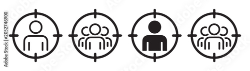 Targeted Individuals and Groups in Crosshairs On a White background