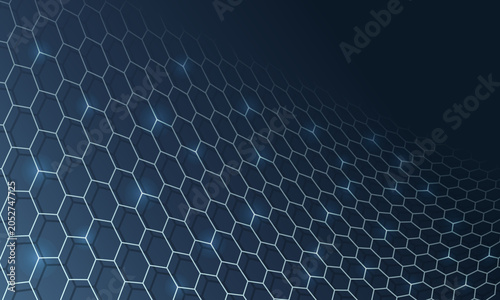 Background with hexagonal grid on dark blue color. File EPS 10