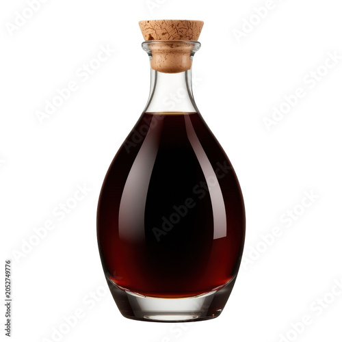 Elegant balsamic vinegar bottle isolated PNG premium glass container on transparent background