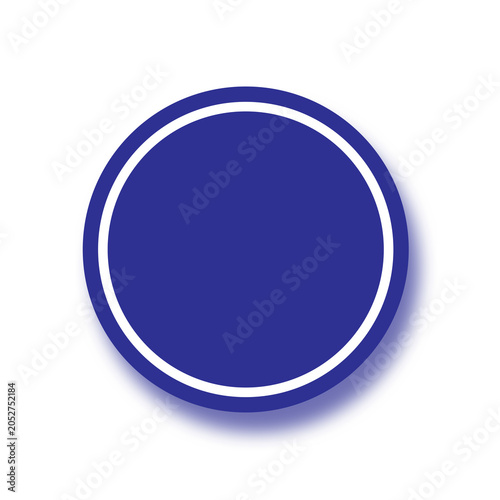 Glowing Blue Circle Minimalist Graphic Design Element isolated on Transparent Background