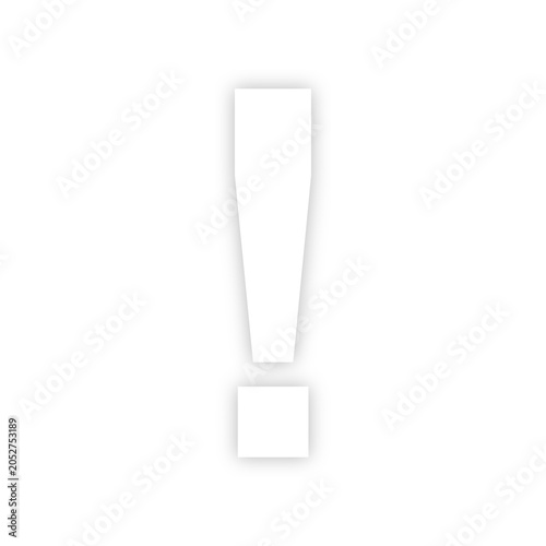 Bold Exclamation Mark on Black Background Minimalist Style isolated on Transparent Background