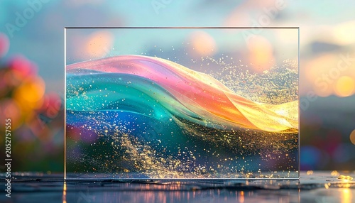 Translucent Glass Panels with Pastel Gradient Glow