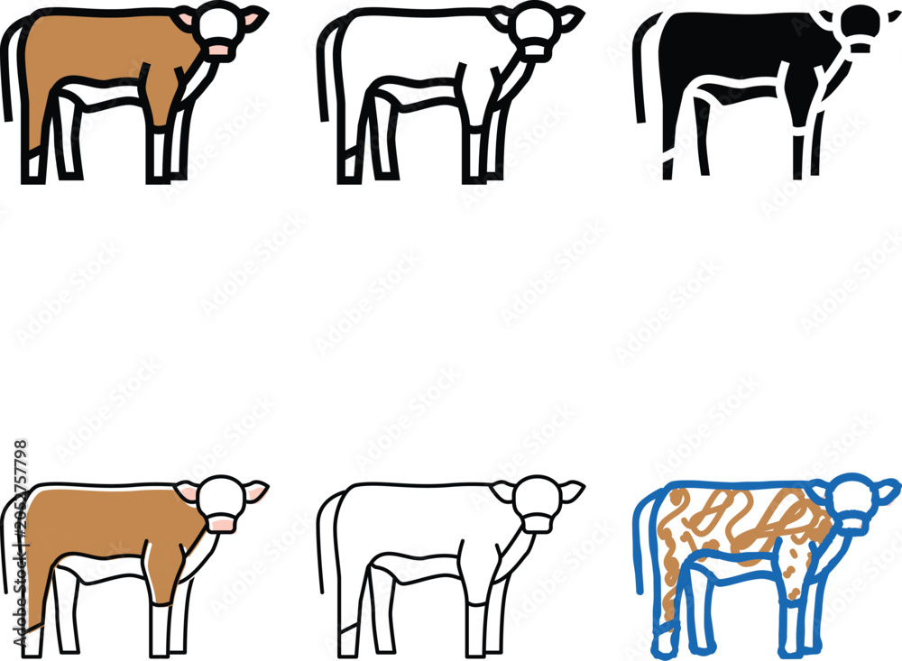 Fototapeta premium calf minimal domestic animal color icon vector. calf domestic animal sign. isolated symbol