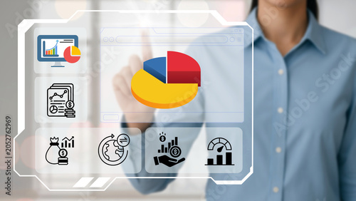 Canvastavla Business leaders analyze global business investment charts and graphs showing th