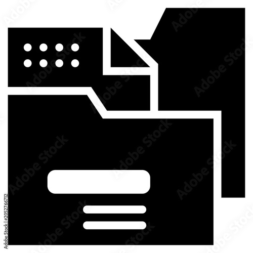 report information paper document data folder file solid glyph icon