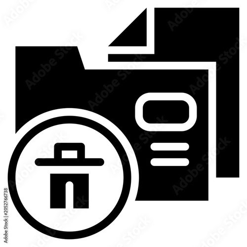 trash clean clear file data storage folder solid glyph icon