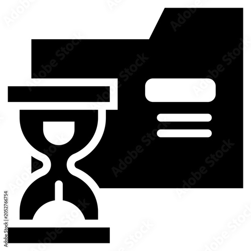 time sand waiting file folder storage solid glyph icon