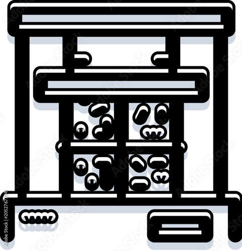 Принти на полотні Printing press machine icon highlighting historical technology revolutionizing i