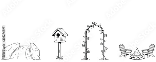 Whimsical Garden Scene With Adorable Elements