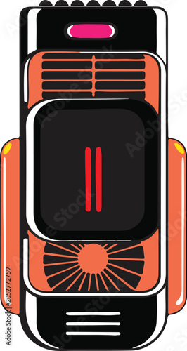 Top View Futuristic Electric Treadmill Machine Vector Illustration Isolated on White Background