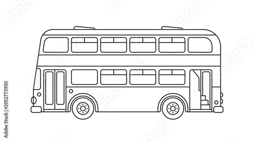 Line Art Double Decker Bus Icon