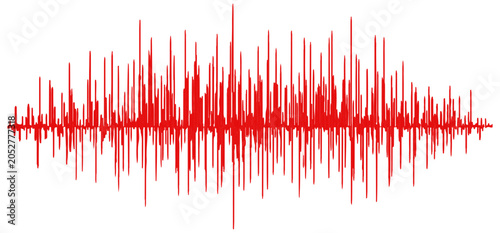 Photos Red sound wave pattern with transparent background