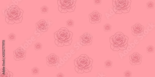 seamless pattern with pink flowers