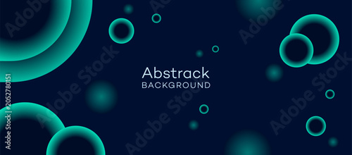 Abstract dark blue background with glowing teal gradient circles and rings, creating a modern, dynamic, and clean digital aesthetic for technology and business themes.