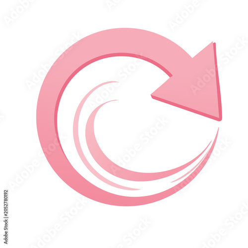 Minimal pink arrow icon on transparent background