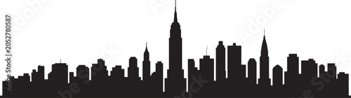 New york city skyline silhouette with empire state building