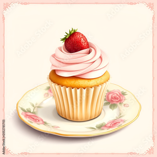 cupcake with strawberry 