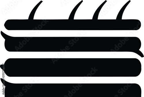 Foto Abstract stack of textured rectangular layers with fringe edge detail abstract g