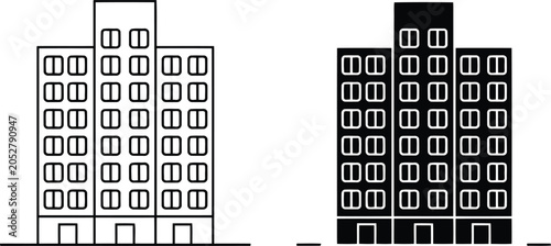 Bild auf Leinwand Modern multi story office vector illustration