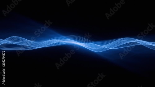 Abstract Glowing Waveform Lines Animation with Digital Technology Background. 4K