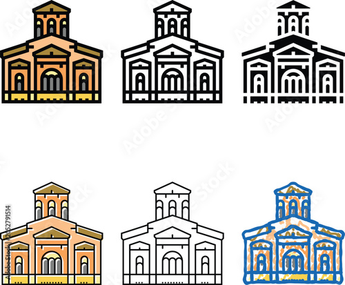 Bild auf Leinwand church byzantine color multistyle icon vector