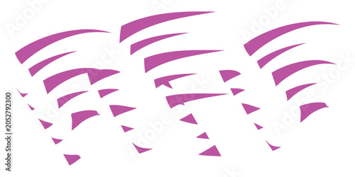 Abstract Magenta Striped Pattern with Curved Pink Swooshes on White Minimal Background – Modern Fluid Design for Branding and Digital Use
