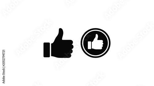 Εκτύπωση καμβά Thumbs Up Icons In Black Silhouette like