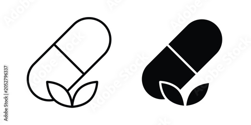 Cuadro en lienzo Herbal capsule icon