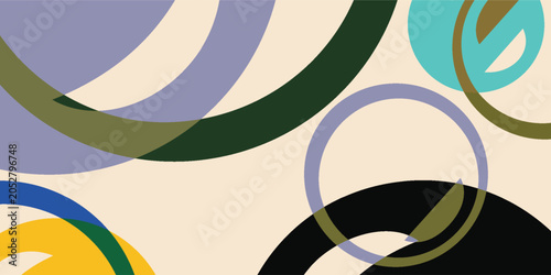 Abstract colorful overlapping circles pattern design.