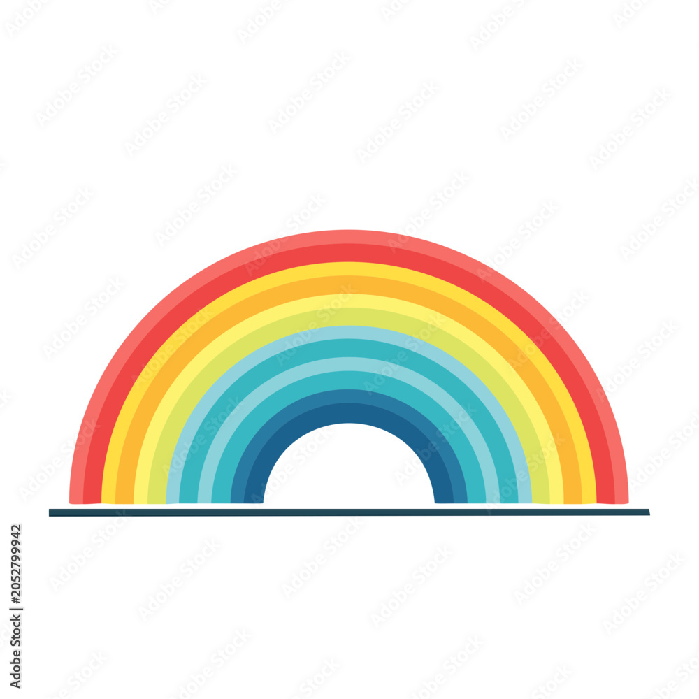 Naklejka premium Flat design rainbow illustration