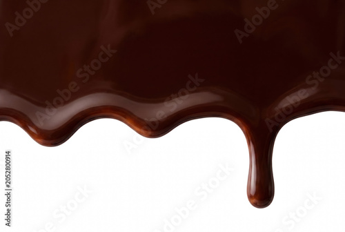 Fotografie Rich Melted Dark Chocolate Flowing Down