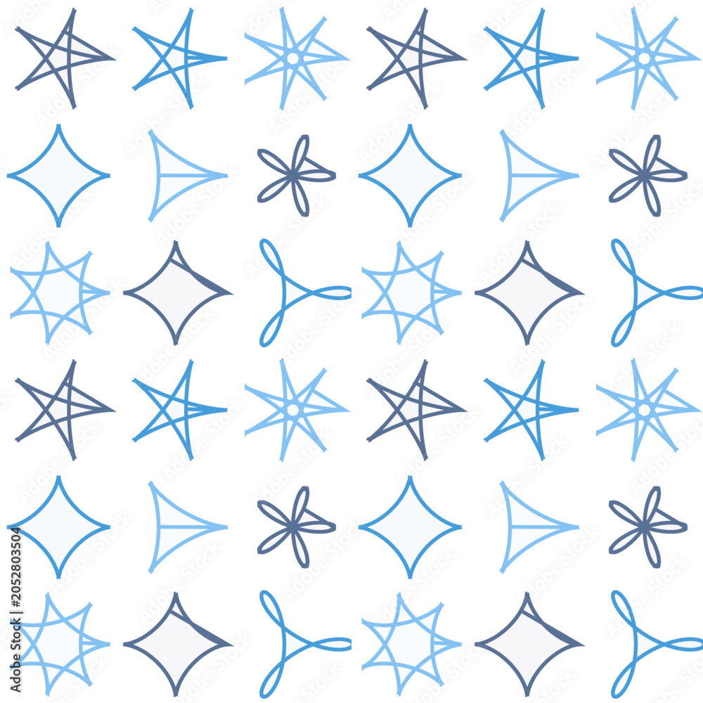 Obraz premium Seamless Hypocycloid Spirograph Pattern White Blue