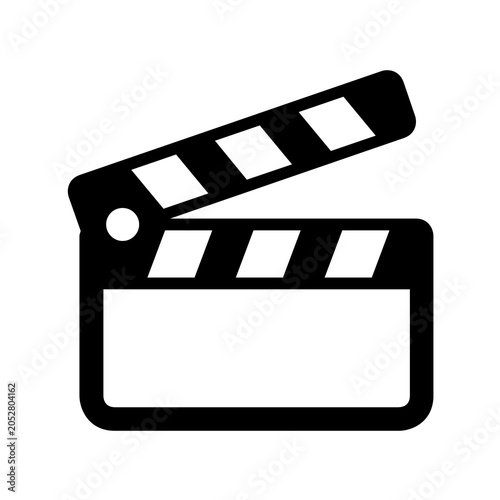 Clapperboard icon isolated on transparent background film production symbol