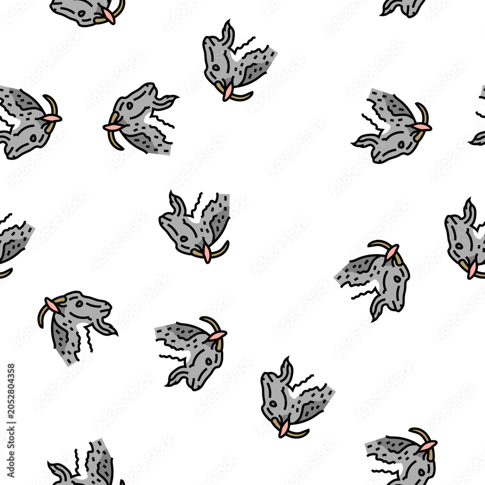 Fototapeta premium goat animal zoo vector seamless pattern goat animal zoo sign illustration